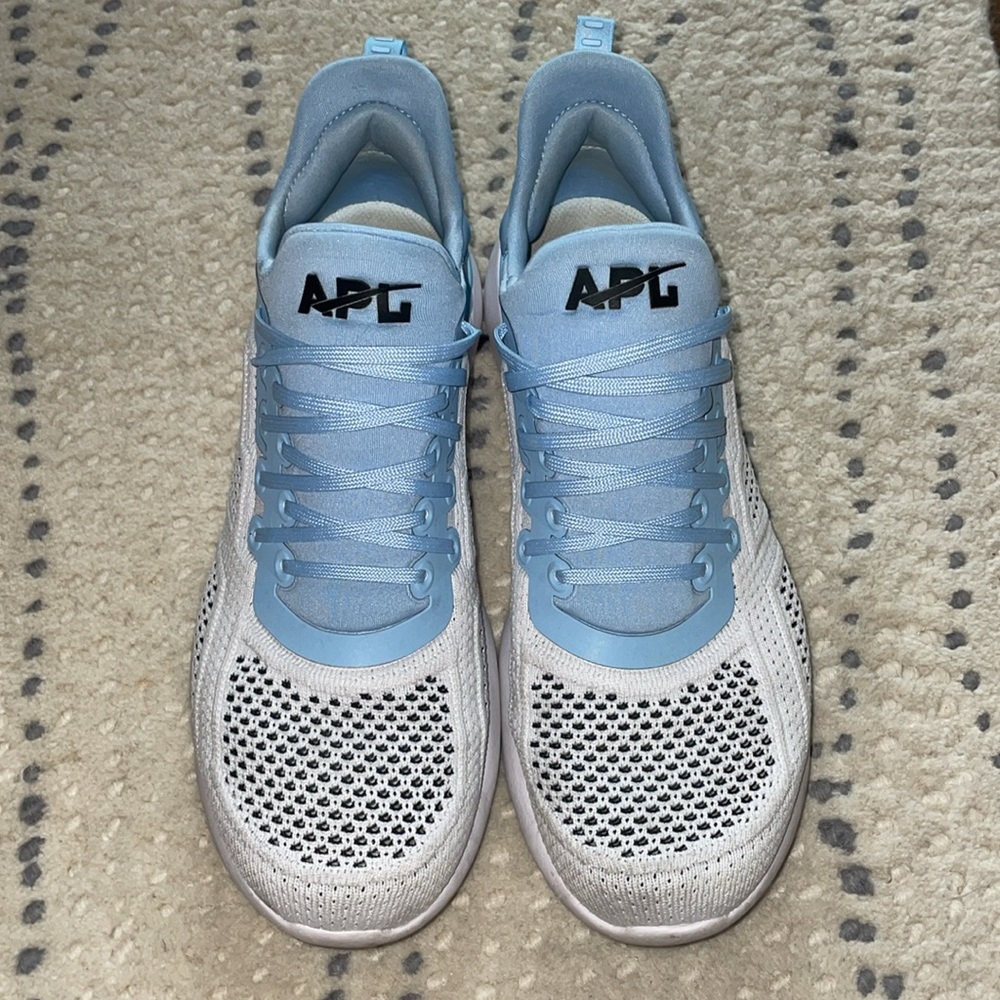 A.P.C. Women's Light Blue and White Sneakers